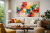 Kleurrijke kunst voor woonkamer kiezen
